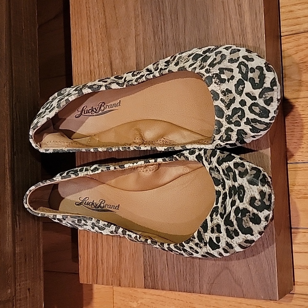 Lucky Brand Leopard Ballet Flats 6.5